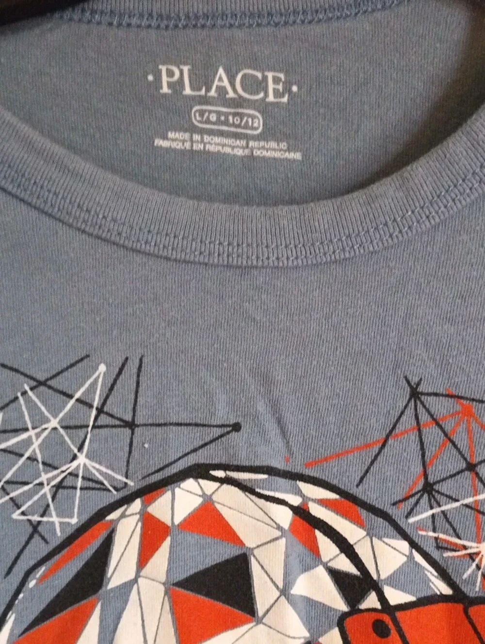 The Children's Place Blue Long-Sleeve Tee with Red & White Geometric Helmet